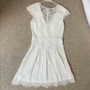 White lace fit and flare dress!